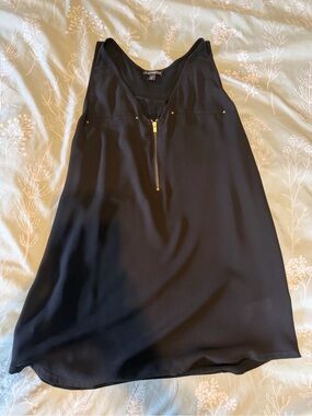 Express Black Sleeveless Zip-Front Tank Top